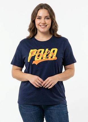 Жіноча синя футболка polo ralph lauren