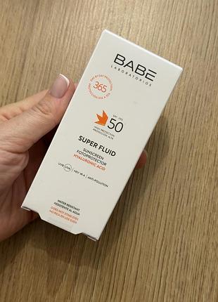 Сонцезахисний суперфлюїд для обличчя babe laboratorios super fluid spf 50 ,50 мл