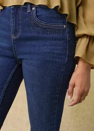 Сині джинси кльош зі стразами, bootcut 14 розмір next