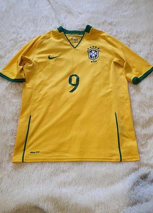 Винтажная джерси бразилии 2004-2006 ronaldo 9 оригинал ретро футболка nike total 90».