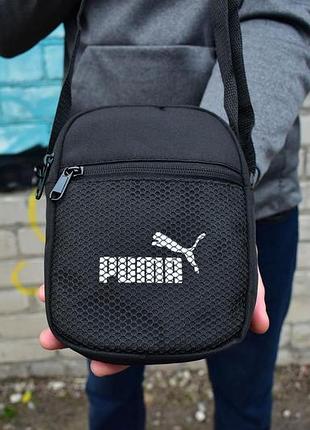 Борсетка черная puma сумка пума сумка через плечо борсетка мужская сумка спорт пума