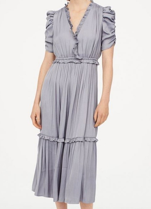 Атласное миди платье h&m