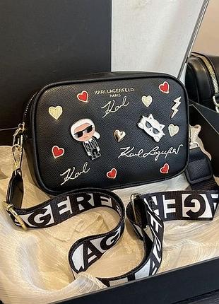 Сумка karl lagerfeld чорна сумочка карл лагерфельд