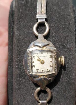 Bulova серебро 925 с позолотой механические женские часы, сша, 1943 год