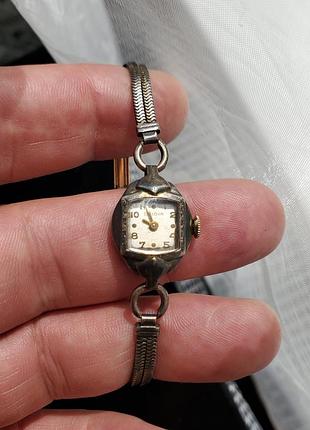 Bulova серебро 925 с позолотой механические женские часы, сша, 1943 год