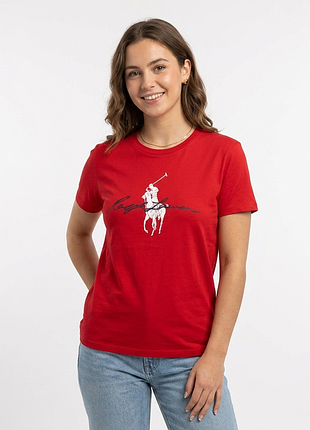 Жіноча червона футболка polo ralph lauren