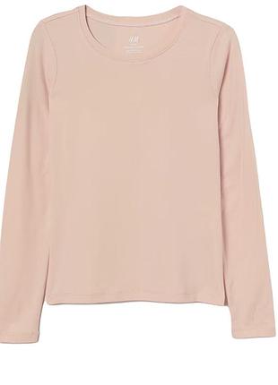 Футболка-лонгслив хлопковый для девочки h&m 0854793-003 158-164 см (12-14 years) розовый