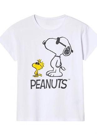 Футболка бавовняна з принтом для дівчинки disney snoopy 473147 146-152 см (10-12 years) білий