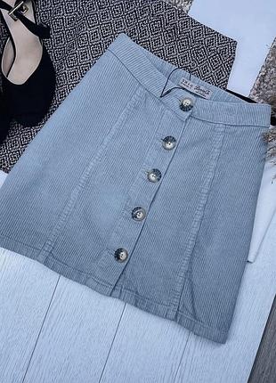 Нова літня спідниця denim m бавовняна спідниця на ґудзиках спідниця трапеція сіра