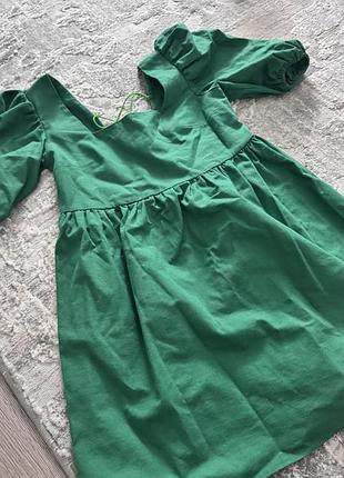 Зелена сукня з пишними рукавами, розмір m 💚
