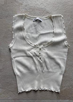 Топ zara білий вʼязаний