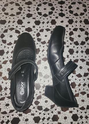 Жіночі шкіряні туфлі gabor comfort (у стилі мері джейн) зі знімною устілкою optifit, розмір 6,5, 40, довжина 25,6- 26 см