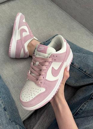 Кроссовки nike sb dunk low pink corduroy арт 0394