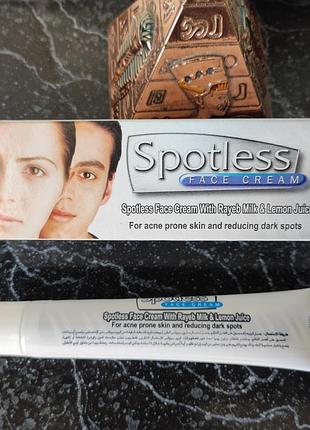 Spotless face cream  ,крем відбілюючий з протеїнами молока та лимонним соком, eva cosmetic