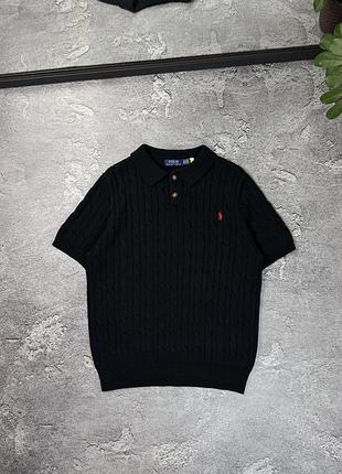 В'язане поло ralph lauren чорний