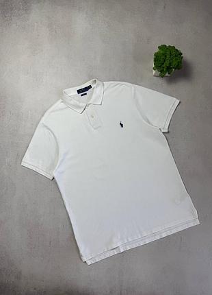 Поло футболка біла преміальна polo ralph lauren оригінал xl