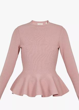 Оригинальный женский лавандовый трикотажный свитшот ted baker (модель hinlina peplum), 4 (xl)