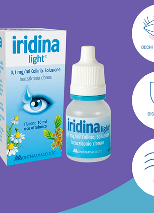 Глазурні антибактеріальні краплі iridina light італія, 10 мл
