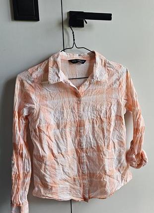 Рубашка в клетку dorothy perkins, персиковый цвет, размер xs-s