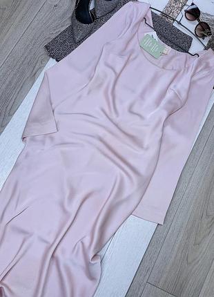 Нова вечірня сукня h&m m довге плаття комбінація пудрова сукня з розрізом на нозі літня сукня