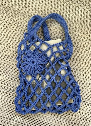 Авоська handmade фиолетово-синего цвета