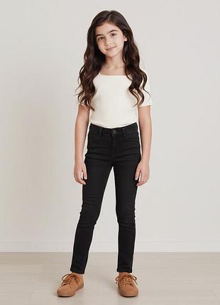 Чорні підліткові джинси super skinny для дівчинки 152 см (11-12 років)