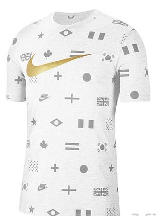 Футболка nike nsw tee preheat, чоловіча біла футболка найк з логотипом, мужская футболка найк