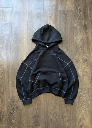 Худі boxy fit чорне оверсайз широке oversize baggy yzy y2k sk8 l