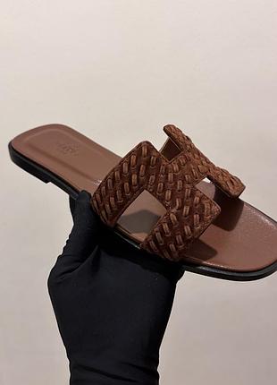 Шикарные женские шлепанцы замшевые