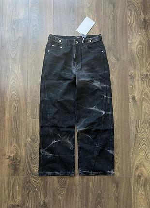 Широкі джинси чорні штани джинсові з потертостями baggy бегі washed y2k sk8 drip дріп l