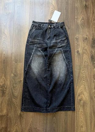 Широкі джинси чорні штани джинсові з потертостями baggy бігги washed y2k sk8 s
