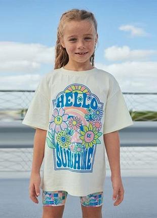 Стильна бавовняна футболка oversize на дівчинку 4р next