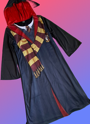 Гаррі потер унісекс мантія гриффіндор школа чарівників harry potter бордово-чорна на 10-12 років (146 см)