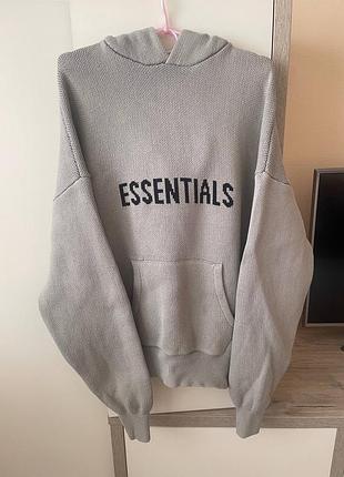 Вʼязане худі essentials fog, розмір xl oversize