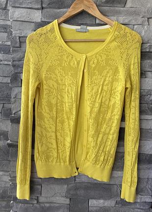 Ажурна яскрава жовта кофтинка бренду h&m