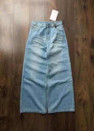 Широкие джинсы голубые штаны джинсовые с потертостями baggy бегги washed y2k sk8 xl