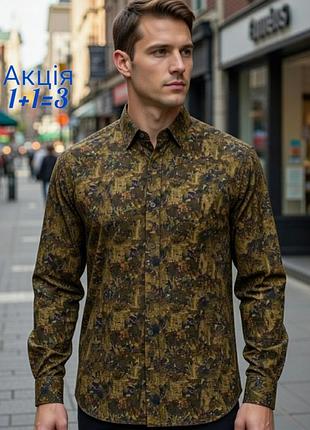 Вискозная рубашка zara man relaxed fit в цветочный принт