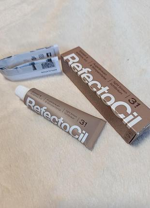 Профессиональная краска для бровей и ресниц refectocil в оттенке 3.1 светло-коричневый.
