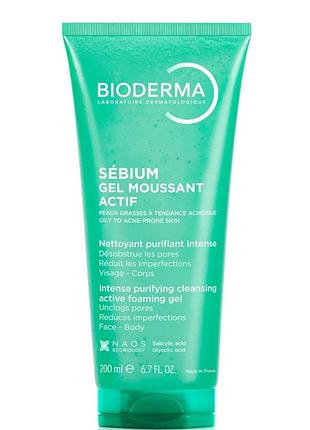 Гель для умывания проблемной кожи лица bioderma sébium gel moussant actif 200 мл