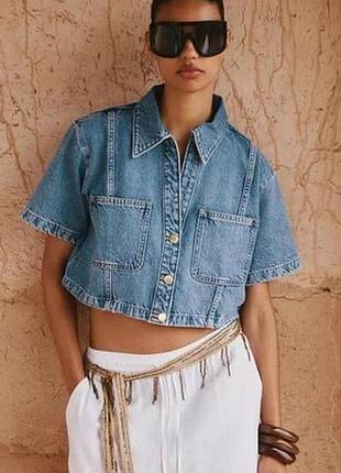 Джинсовка жакет жилет zara p xs