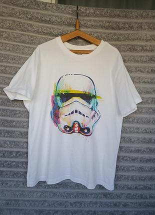 Футболка мужская белая базовая star wars. m