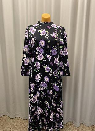 Сукня довга m&s 40 р. m-l квіткова з довгим рукавом