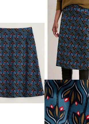 Seasalt cornwall модель  "forest view skirt" из микровельвета/ органический хлопок  uk 14/eur42/us10.