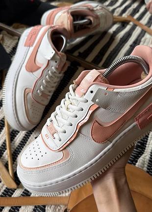 Жіночі білі шкіряні кросівки кеди nike air force 1 shadow оригінал розмір 40