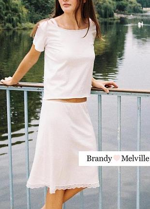 36-40р. атласна нижня спідниця brandy melville підспідничник