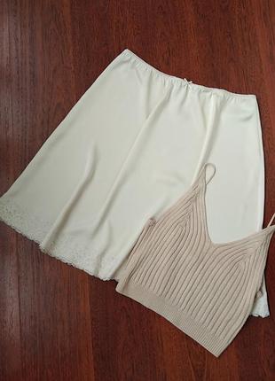 36-40р. атласная нижняя юбка brandy melville подъюбник