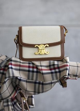 Женская сумка celine classique triomphe бежевая