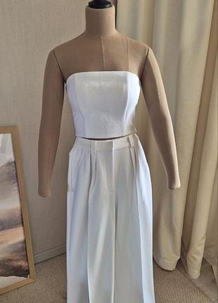 Белый костюм total white (корсет + палаццо)