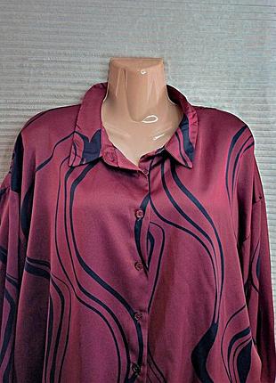 Роскошная рубашка блузка бордовая new look размер l - xl