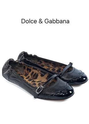 Кожаные женские балетки dolce & gabbana mary jane оригинал винтаж